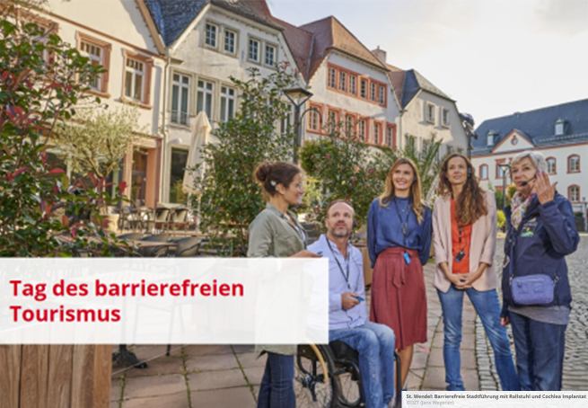 St. Wendel: Barrierefreie Stadtführung mit Rollstuhl und Cochlea Implantat © Deutsche Zentrale für Tourismus e.V., Jens Wegener